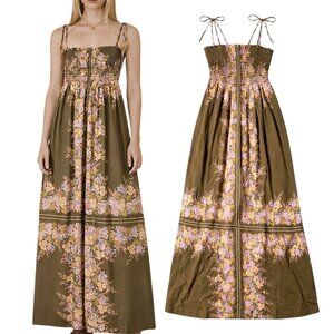 Auguste The Label Hallie Maxi Dress Annabelle Floral Brown Pink Size M